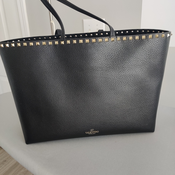Valentino Black Tote Bag with Gold Accents - Picture 9 of 11